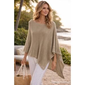 Tommy Bahama Cedar Linen Poncho - One Size